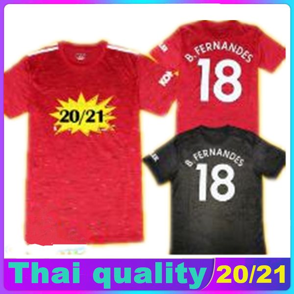 

2021 rashford b.fernandes pogba man soccer jerseys manchester lingard martial football shirt united utd 20 21 uniforms men kids kit, Black;yellow
