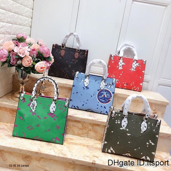 

2020 the new color printing hand the bill of lading shoulder into shopping bag ladies bag of europe and america bags totes handbags women