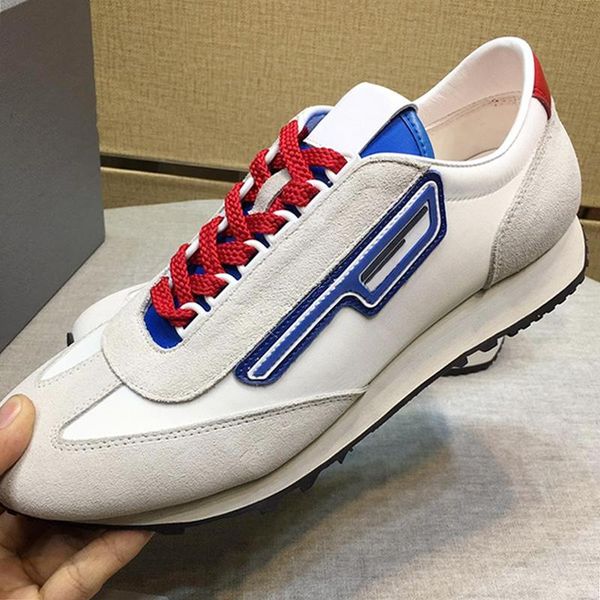 

lightweight suede and nylon sneakers men 's shoes scarpe da uomo vintage sneakers luxury lace -up low men shoes fast, Black