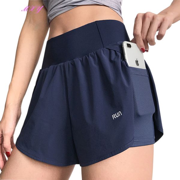 

loose sports shorts side pocket running yoga shorts two layers comfortable fitness running jogging sports gym high waist, White;red