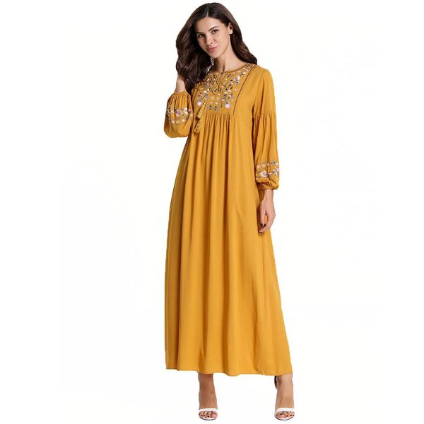 

vestido embroidery abaya arabic muslim maxi dress kaftan pakistani hijab elbise caftan morrocan islamic dresses robe abito lungo