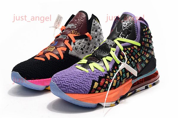 

hococal mens lebron 17 basketball shoes for sale purple yellow glow in dark mvp womens youth kids lebrons james sneakers tennis casual shoes, Black