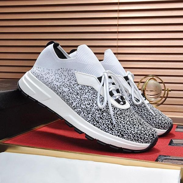 

fashion classic prax 01 knit fabric sneakers mens shoes fast delivery design comfortable lace -up men shoes herren luxus marken schu, Black