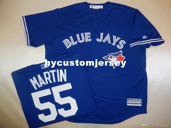 

custom majestic 55# russell martin "cool base" sewn baseball jersey blue mens stitched jerseys big and tall size xs-6xl for sale, Gray