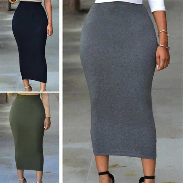

женщины высокой талией юбка простой solid color тонкий fit one step юбка женская мода одежда, Black