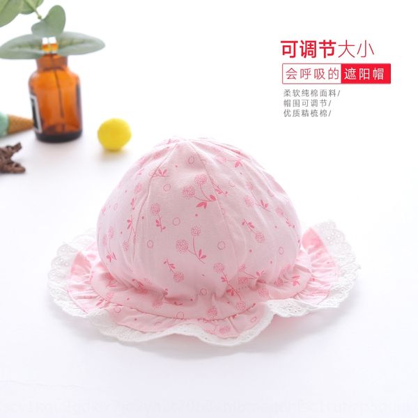 

shengzheka cotton cap baby cap lace baby infant hat summer sunshade adjustable lace hat, Blue;gray
