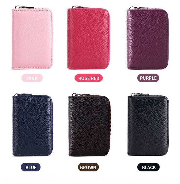 

kr6lm anti-theft brush card bag wallet layer cowhide wallet women's multifunctional mini coin purse genuine leather multifunctional org