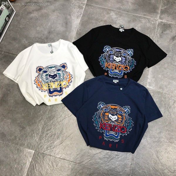 

20ss new arrival paris designer retro classic tiger head embroidery tshirts short sleeve tee breathable shirt streetwear outdoor tshirt 7.7, Black;green