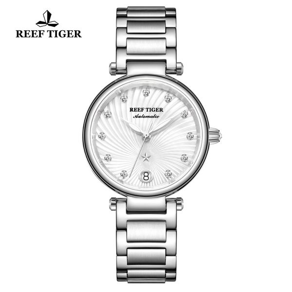 

2020 New Reef Tiger/RT Top Brand Luxury Fashion Watches Women Stainless Steel Diamond Automatic Wristwatch reloj mujer RGA1590