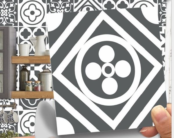 

2020 wall stickers et134 retro grey and white simulation tile tile stick home decoration self-adhesive waterproof diy wall stick floor stick
