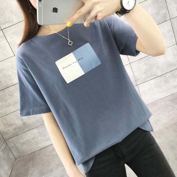 

g13kr хлопок футболка женская с коротким рукавом простой ins модный пальто футболка топ-2020 новый летний корейский стиль свободный половина, White