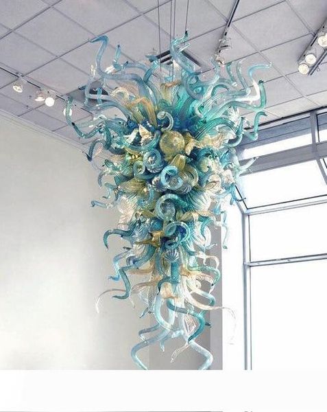 

chinese big art handmade modern blue flush mount crystal chandelier elegant price large restaurant lighting