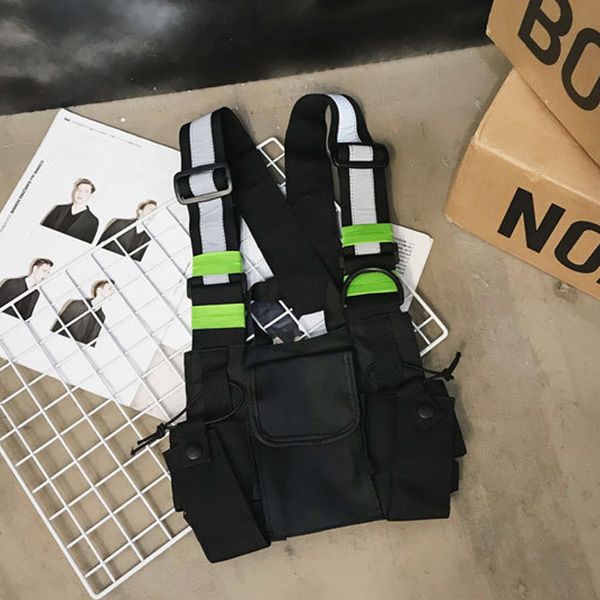 

men hip hop street tactical vest bags multi-pocket function chest bags 2020 new arrivals reflective cross body bag hot