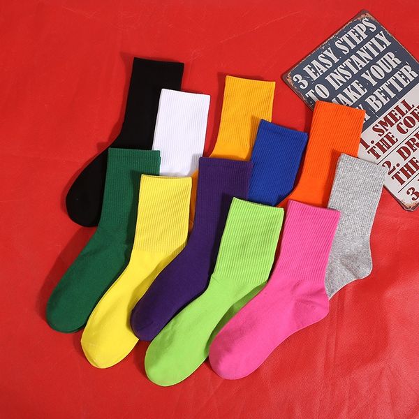 

1zmtj корейский ins классический однотонный черный и белый harajuku улица выстрел носки носки quan zhilong спорта чистого хлопка пара прохла, Pink;yellow