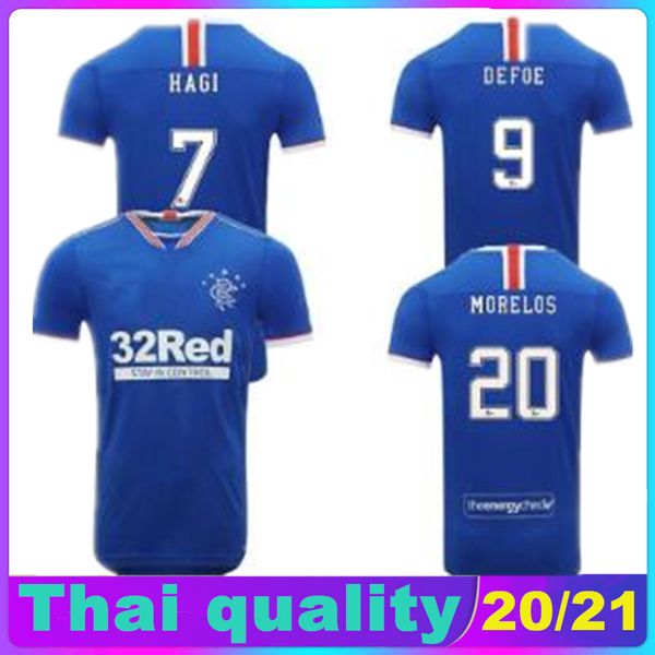 

2020 2021 glasgow rangers fc soccer jerseys 20 21 defoe hagi morelos tavernier rangers kent men kids kit football shirts maillot de foot, Black;yellow