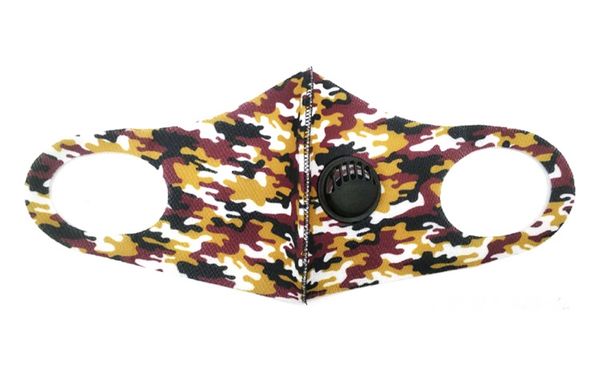 

designer ice silk face masks camo american flag customized breathing valve protective dustproof earloop cloth masks fy0032#313, Black