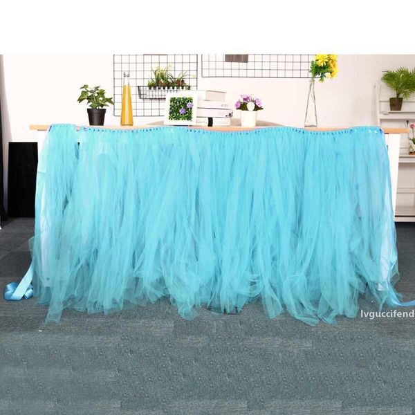 

90x80cm adjustable knots birthday tutu table skirt wedding party baby shower decoration table skirt new