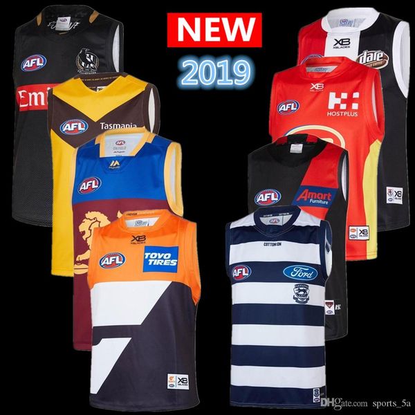 

2019 all afl jersey geelong cats essendon bombers adelaide crows st kilda saints gws giants guernsey rugby jerseys singlet, Black;gray