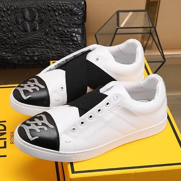 

luxury mens shoes casual with origin box fashion classic flats footwears trainers breathable design slip -on design luxury men shoes casual, Black