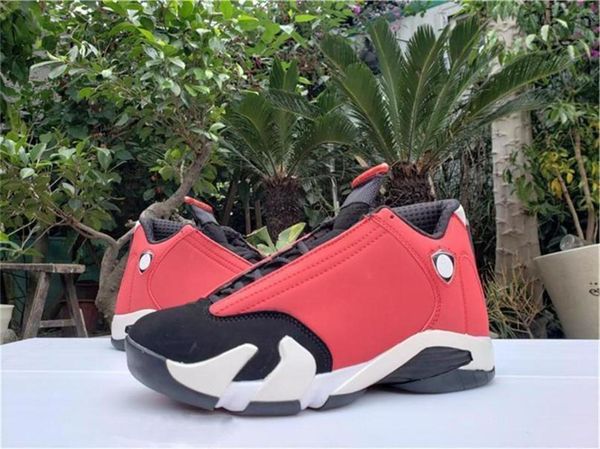 

2020 release 14 og high gym red men basketball shoes gym red black white 14s 487471-006 authentic sneakers size 7-13 0q0