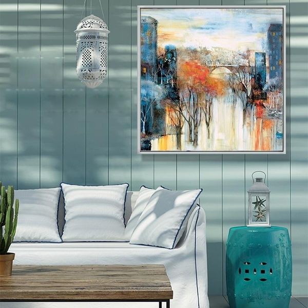 

modern nordic colorful tree forest landscape oil painting abstract posters prints wall art canvas picture for living room home decor