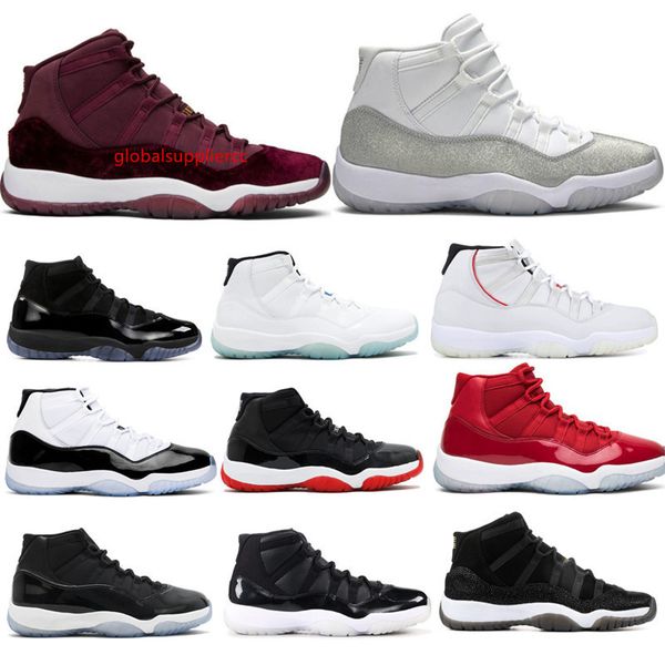 

white metallic silver vast grey 11 mens 11s basketball shoes concord 45 legend blue space jam gym red designer sneakers sport shoes with, Black;green