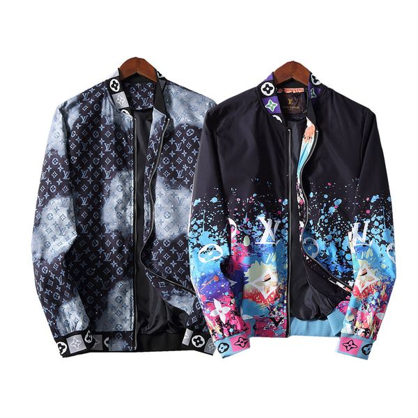 

мужская medusa bomber jacket открытый ветровка с длинным рукавом v-образным вырезом воротник молния куртки способа людей бейсбола зимы куртк, Black;brown