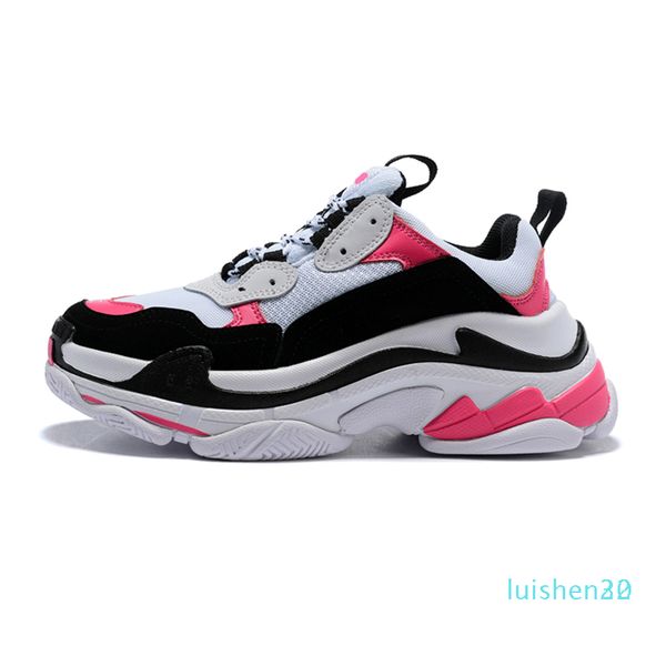 

2020 triple s fashion designer shoes platform sneakers for women luxury black bred white green pink mens casual shoe outdoor walkingl30 l22