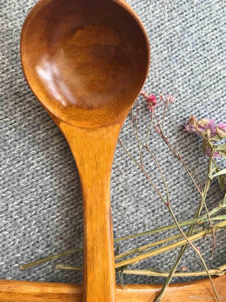 

20.5cm*6cm large wooden spoon natural beech wood spoon for soup cooking spoon children cutlery kitchen utensils