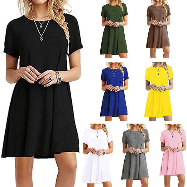 

2020 new women's dresses vestido summer slim short sleeve bodysuit dress round collar casual pencil dress package buttocks s-xxl, Black;gray