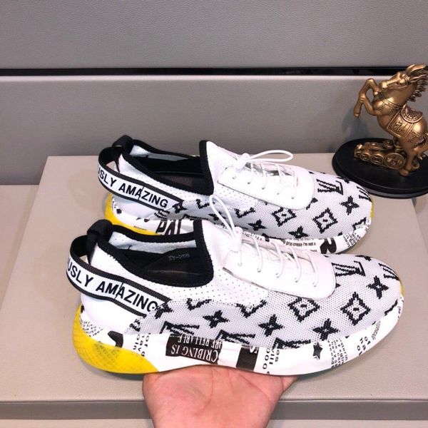 

2020d limited edition classic alphabet men's low-casual sports shoes, high-end fashion wild tide shoes, size: 38-45, Black