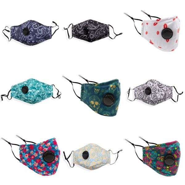 

washable cloth mascarilla fashion adults anti dust mouth masks mens face mask with breathe valve cotton mask soft breathable designer fac#90, Black