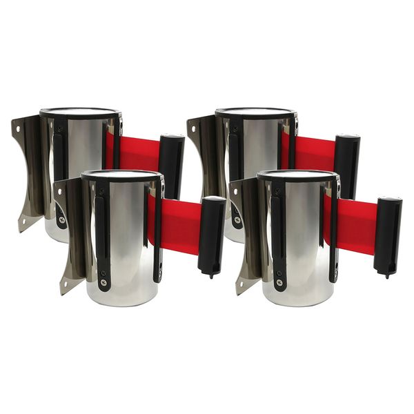 

4x подпорка queue барьер настенное крепление crowd control выдвижной ленты 2м