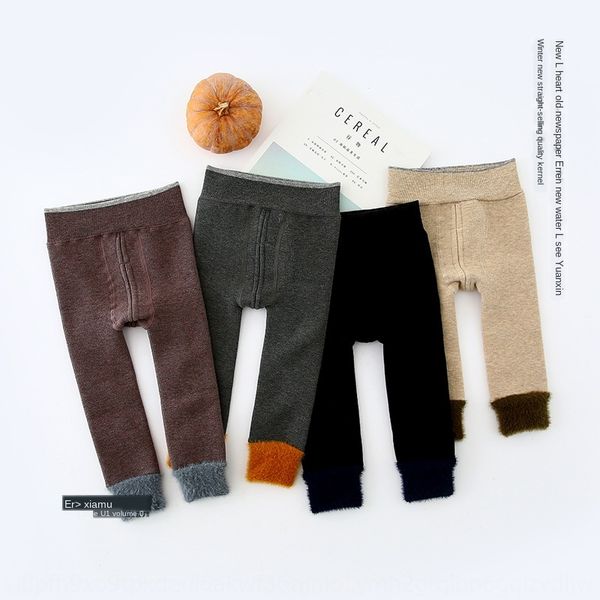 

kz1618 энцо младший брат 2019 зима новый ребенок шить плюс бархат теплый контраст цвета леггинсы лосины leggingsunderpants, Blue