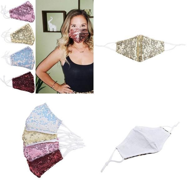 

new luxury bling bling sequins face mask summer breathable sunscreen dual layer cycling mask fashion masks hkatz bwkf