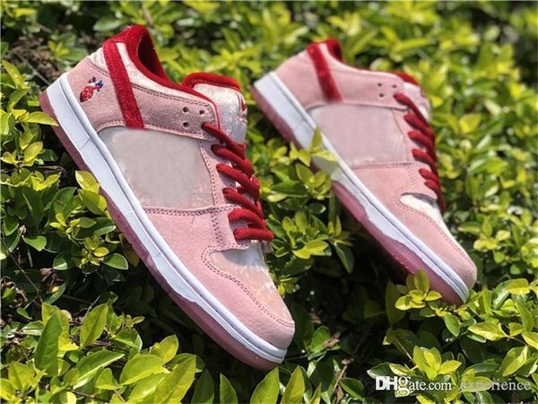 

2020 authentic sb dunk low strangelove skateboards valentine's day pink red white ct2552-800 men women running shoes sneakers with