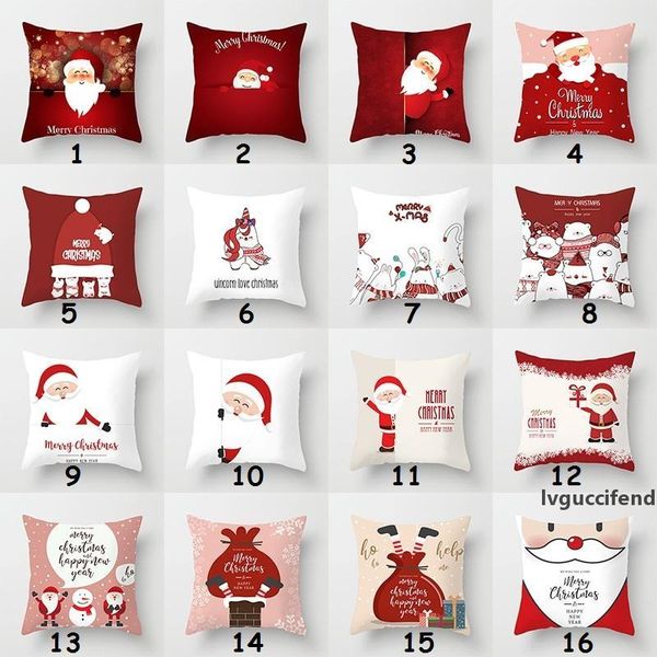 

merry christmas pillowcase bedroom soft square cushion cover office car sofa decorative pillowcase 44x44cm merry xmas pillow cover
