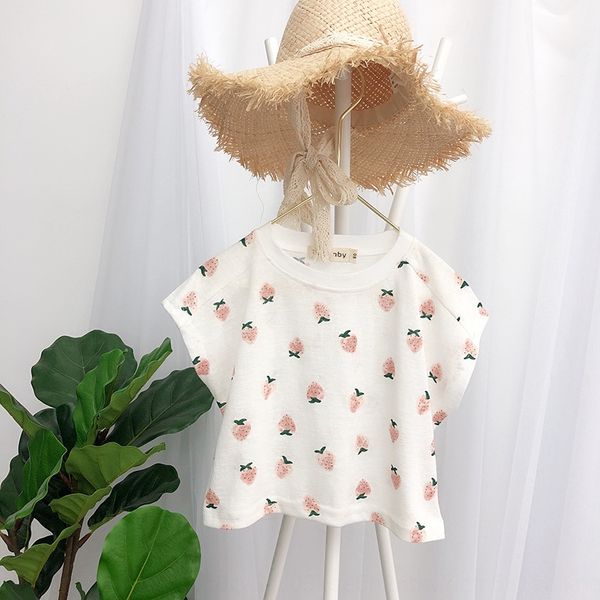 

9nciv girls' summer clothes 2020 new baby's cotton short-sleeved t-shirt baby's western-style half-sleeved korean coat t-shir, Blue