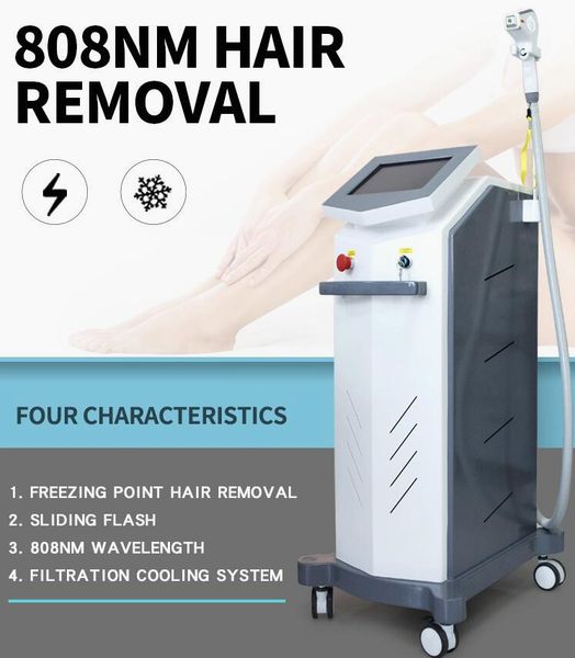 

808nm diode laser machine hair removal skin rejuvenation germany imported 6 bar salon clinic beauty machine, Black