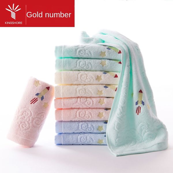 

27*52cm gold cotton small baby children's towel soft children's towel t1030