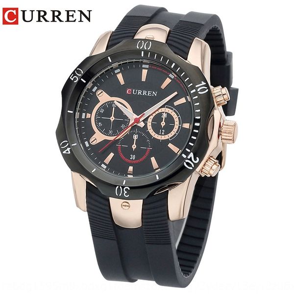 

jw9pv curren8163 men's strap japanese machine core carlane curren8163 men's silicone silicone strap japanese machine core watch ca, Blue