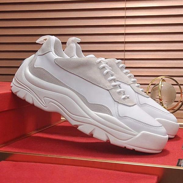 

comfortable gumboy calfskin sneaker men 's shoes chunky sneakers fashion brands autumn and winter lace -up plus size design mens sport, Black