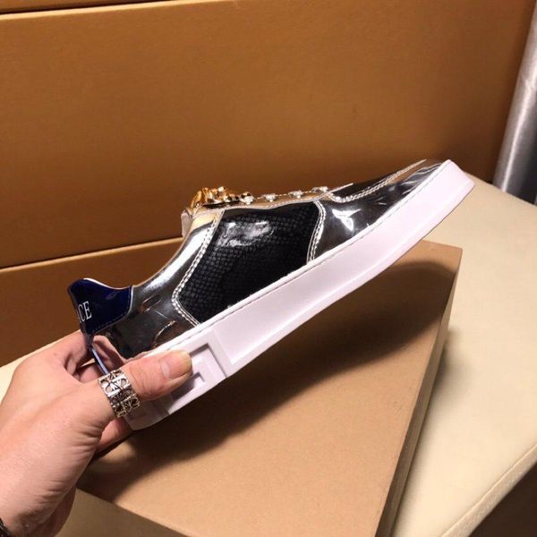 

2020s high-end medusa leather low-casual trend men's shoes, stylish large size lace-up outdoor sports running shoes, size: 38-451, Black