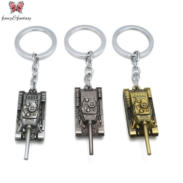 

3d world of tanks keychain can drop-shipping metal key rings for gift chaveiro key chain jewelry, Silver