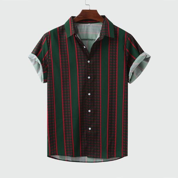 

men's shirts slim fit striped colorful casual streetwear high street shirt men summer short sleeves male shirt chemise homme, White;black