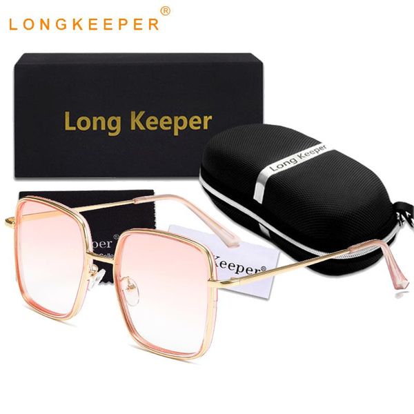 

luxury square sunglasses with case women brand designer fashion big frame sun glasses vintage gradient pink oculos feminino, White;black