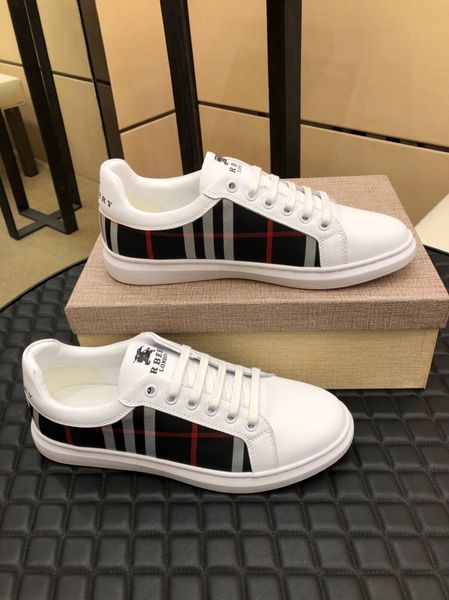 

2020 new bq luxury designer vintage plaid men's sneakers men's trendy casual shoes genuine leather