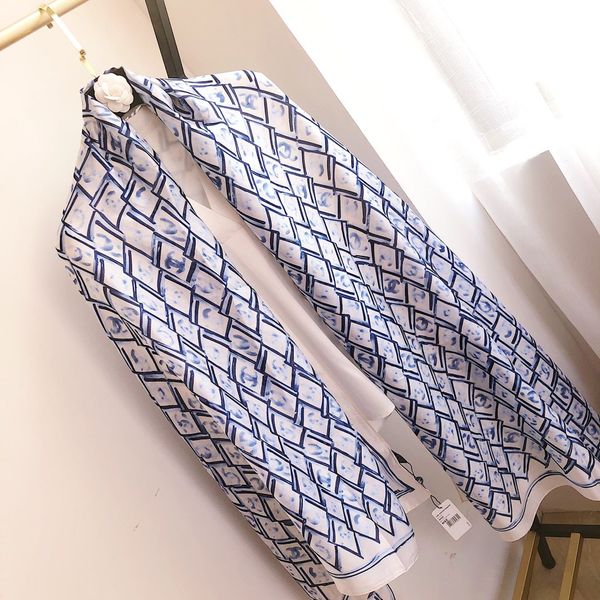 

women headband scarf bag fashion classic 100% pure silk scarf fashion with drop shipping head scarf, Blue;gray