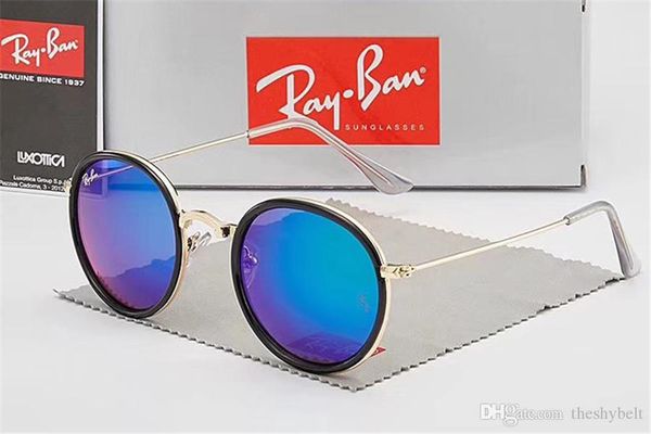 

новый pilot солнцезащитные очки дизайнер женщин людей круглый sunglass поляризованные зеркало lentes мужчины очки женщина металлический карк, Black