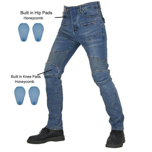 

new motorcycle riding jeans with 4 x ce armor honeycomb knee hip protective pads motocross racing pants cycling denim trousers